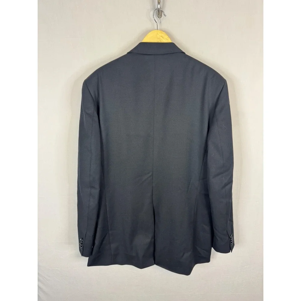 Banana Republic Mens 46L Black 100% Wool 3-Button Blazer Sport Coat Jacket